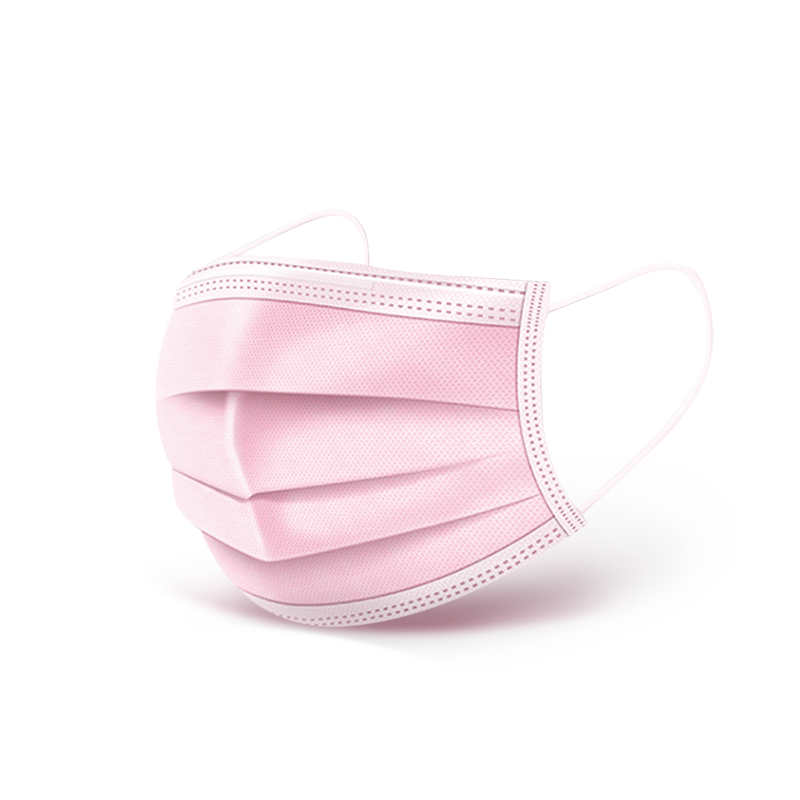 50 pieces disposable children's face mask pink