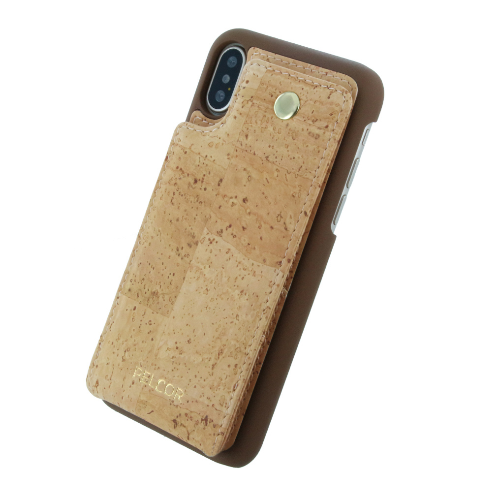 Pelcor Kork Hülle Cover  iPhone X, Xs Braun