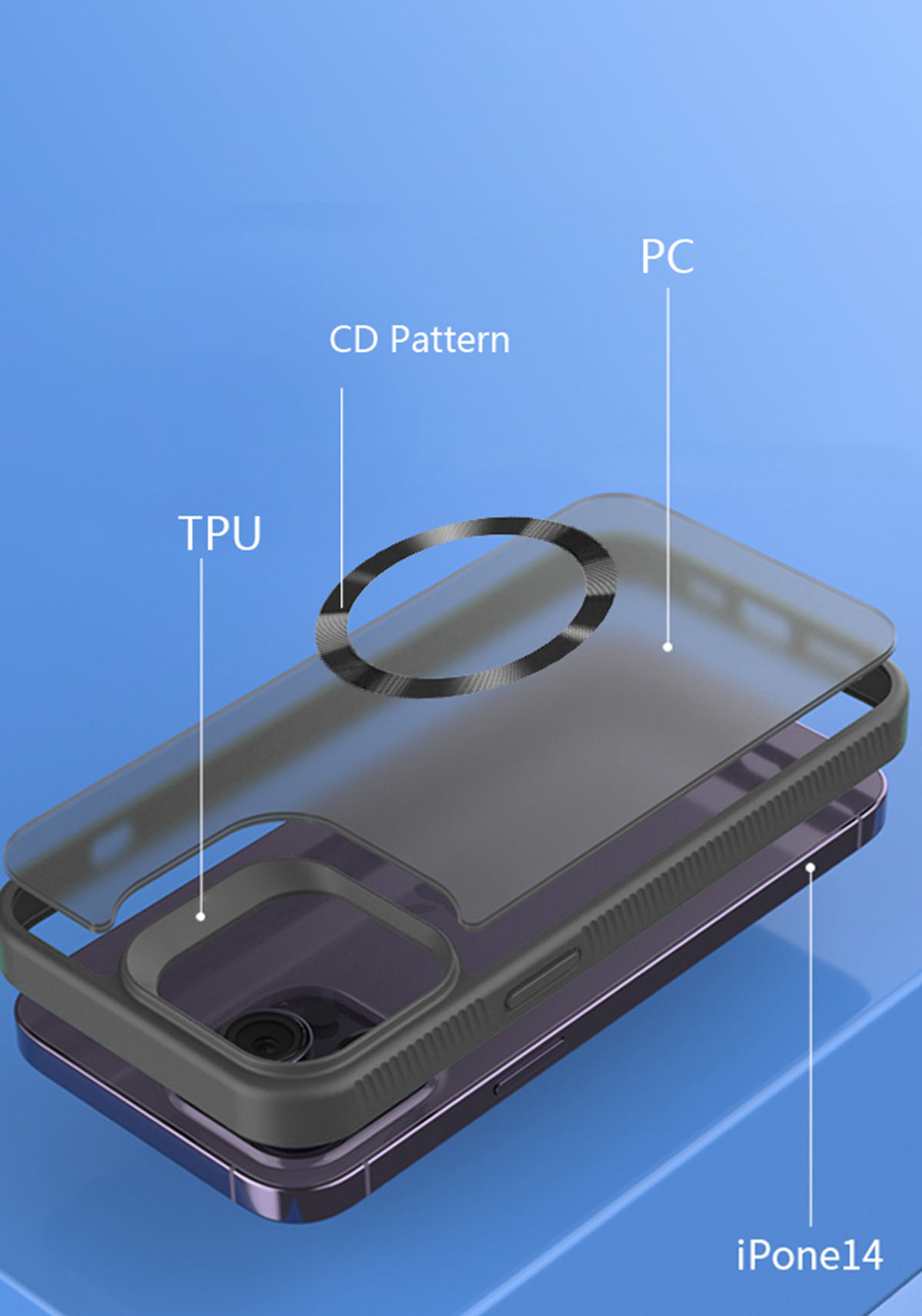 Magsafe Case Matt Transparent iPhone 15