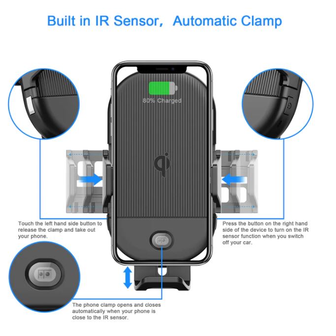 Letscom LIne B KFZ Halter mit Wireless Ladepad