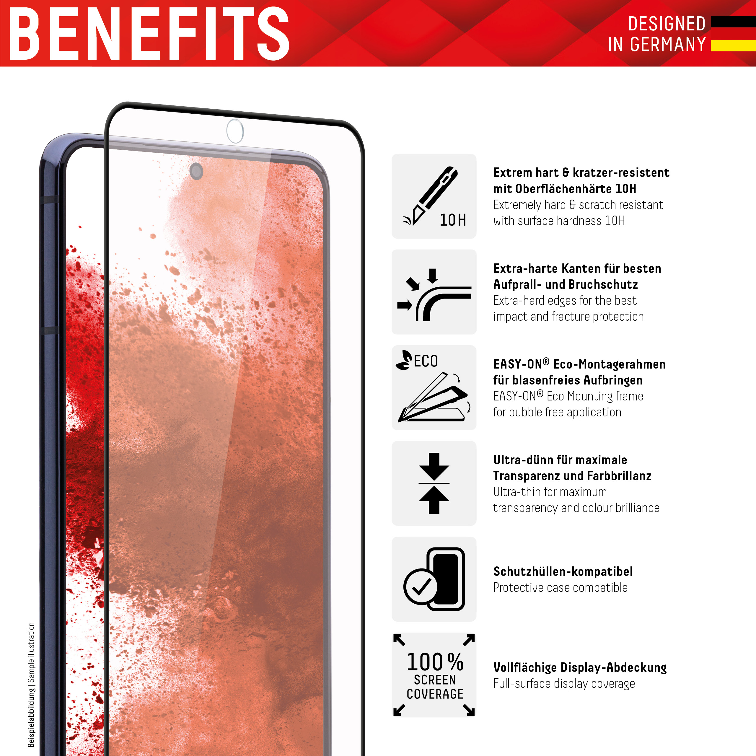 Displayschutzglasfolie Real Glass G906B Galaxy S22+