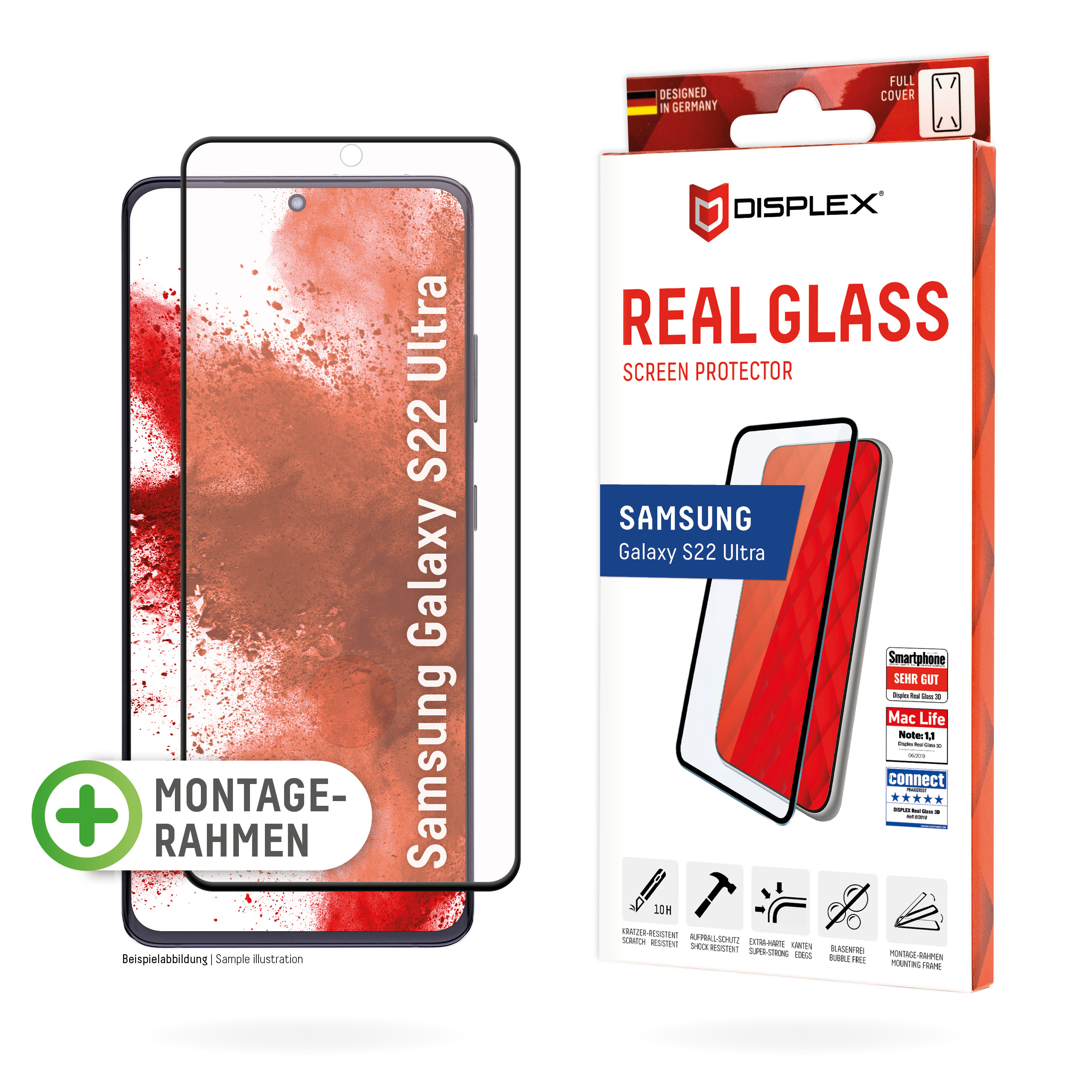 Displayschutzglasfolie Real Glass S908B Galaxy S22 Ultra